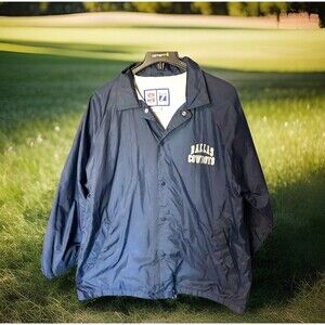Vintage 90s Dallas Cowboys Logo 7 NFL Game Day Snap Front Lt Wt Jacket Men’s XL